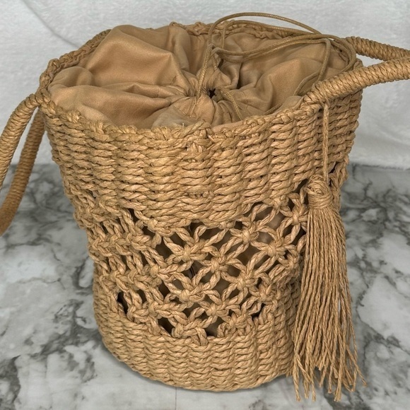 Lulla Collection Raffia Straw Woven Tote‎ Handbag - Picture 3 of 12